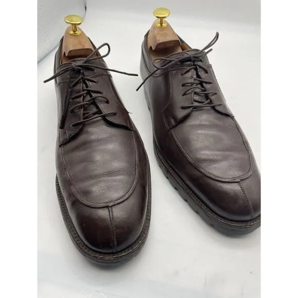 Salvatore Ferragamo Split Toe Brown Leather Men 9..5 D Lace‎ Up Dress Shoes