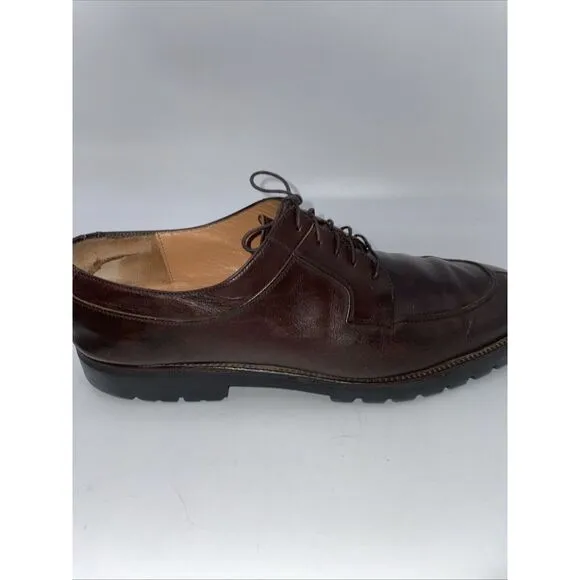 Salvatore Ferragamo Split Toe Brown Leather Men 9..5 D Lace‎ Up Dress Shoes