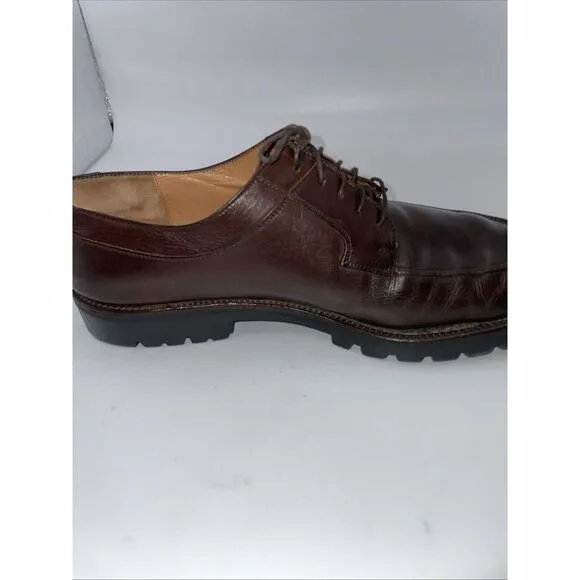 Salvatore Ferragamo Split Toe Brown Leather Men 9..5 D Lace‎ Up Dress Shoes