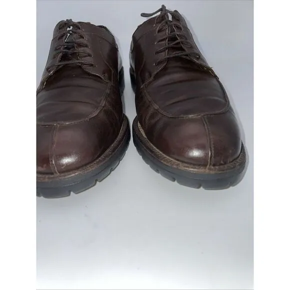 Salvatore Ferragamo Split Toe Brown Leather Men 9..5 D Lace‎ Up Dress Shoes