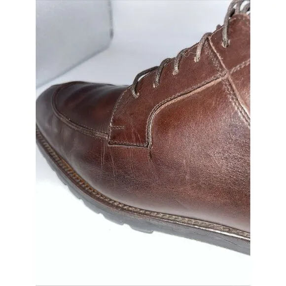 Salvatore Ferragamo Split Toe Brown Leather Men 9..5 D Lace‎ Up Dress Shoes
