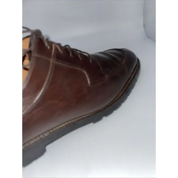 Salvatore Ferragamo Split Toe Brown Leather Men 9..5 D Lace‎ Up Dress Shoes