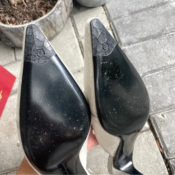 Salvatore Ferragamo White Heels