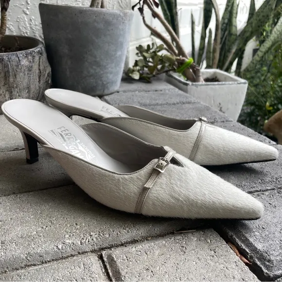 Salvatore Ferragamo White Heels