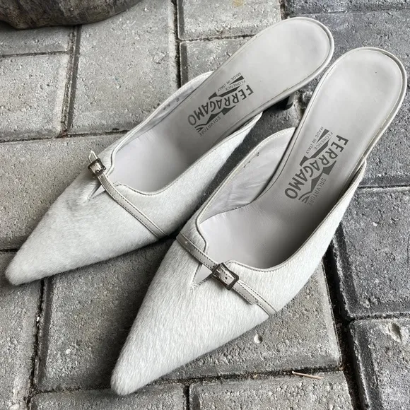 Salvatore Ferragamo White Heels