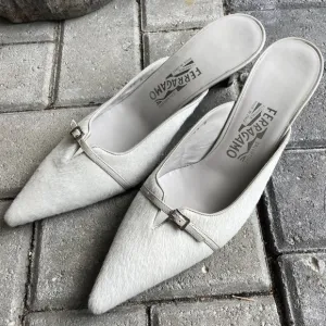 Salvatore Ferragamo White Heels