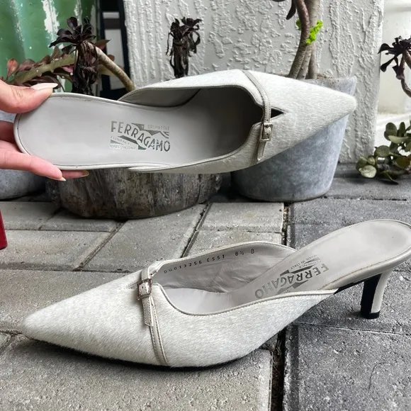 Salvatore Ferragamo White Heels