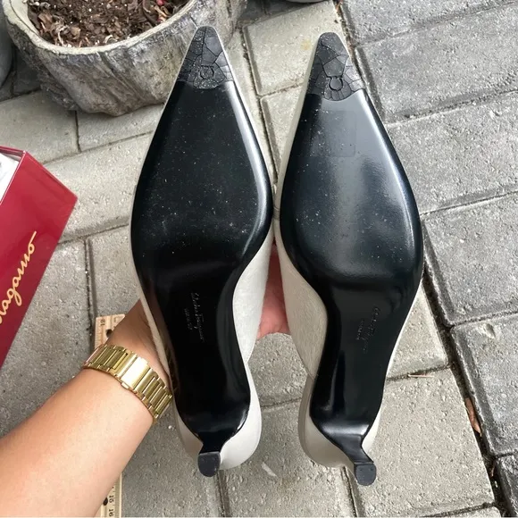 Salvatore Ferragamo White Heels