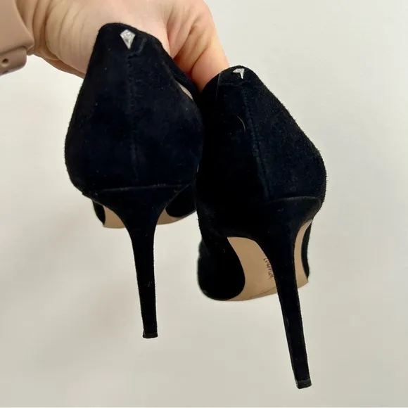 Sam Edelman Black Mesh &amp; Suede Pointed Toe Heels