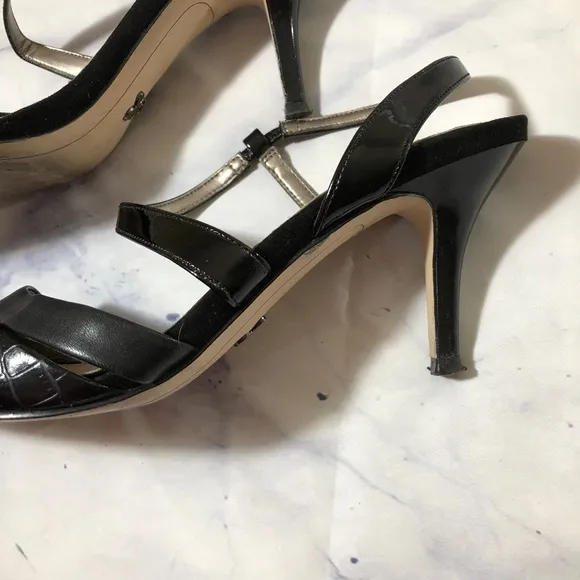 Sam Edelman Black Snakeskin Othello Pump High Heel