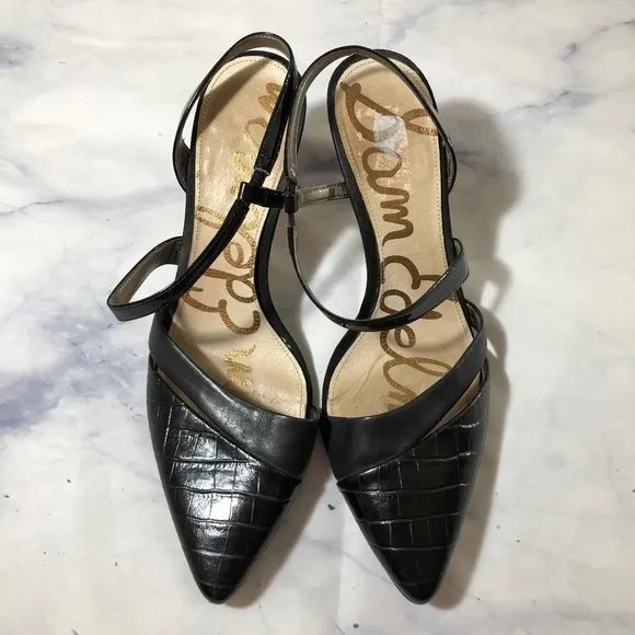Sam Edelman Black Snakeskin Othello Pump High Heel