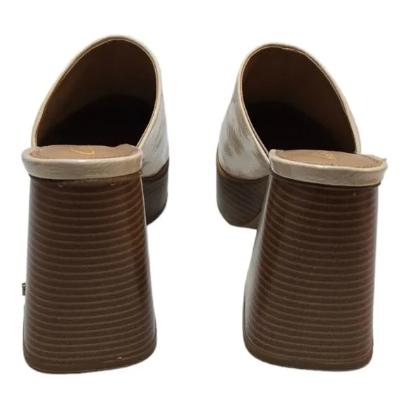 Sam Edelman Circus Chunky Platform 70s Heeled White Clogs New