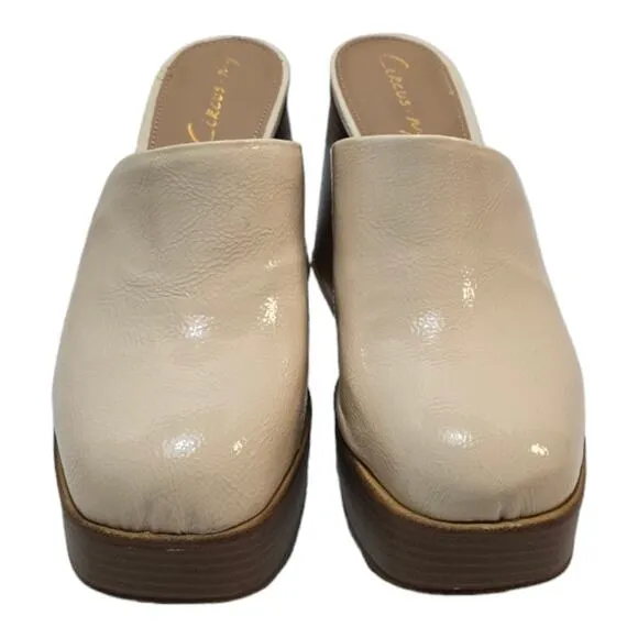 Sam Edelman Circus Chunky Platform 70s Heeled White Clogs New