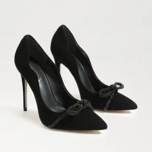 Sam Edelman Deela Crystal Bow Heels in Black Pointed Toe Stiletto Heels 9