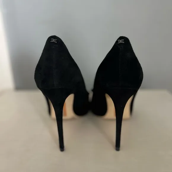 Sam Edelman Deela Crystal Bow Heels in Black Pointed Toe Stiletto Heels 9