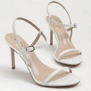 Sam Edelman Doran Strappy Sandal Heels White Crocodile