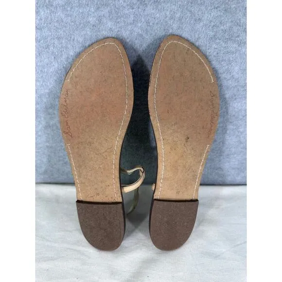 Sam Edelman Gene Woman sz 10 Embellished Leather Light Tan Neutral Dressy Sandal
