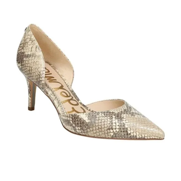 Sam Edelman Jaina Snake Print Leather Pointed Toe Dorsay Pump Size 11