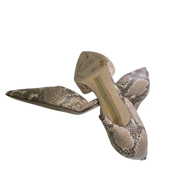 Sam Edelman Jaina Snake Print Leather Pointed Toe Dorsay Pump Size 11