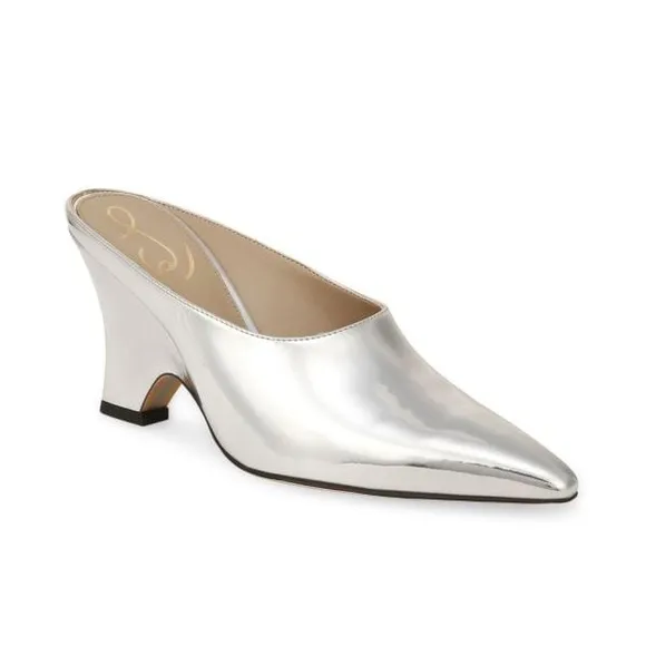 SAM EDELMAN Leather Metallic Mules