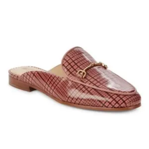 Sam Edelman Pink Black Linnie Plaid Print Apron Toe Buckle Slip On Mules Size 36