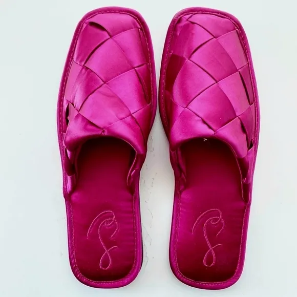 Sam Edelman Rhys Satin Woven Mules Red/Pink New