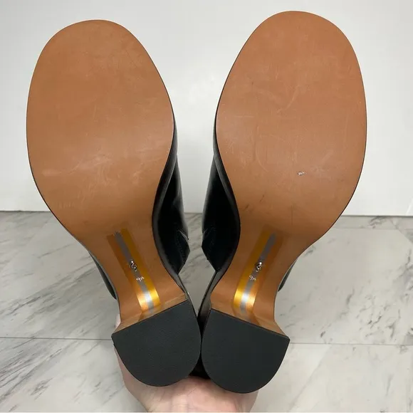Sam Edelman Shiloh Black Leather Heeled Mule 9 1/2 M