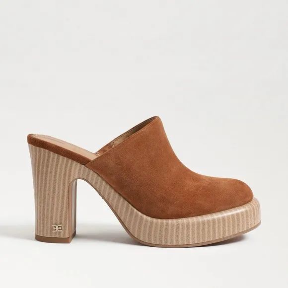 Sam Edelman Shiloh Heeled Mule Clogs Platform Brown