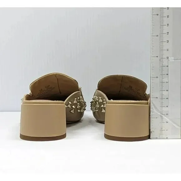 Sam Edelman Women's Augustus Nude Almond Toe Studded Mules Size 6 M (MSRP $150)