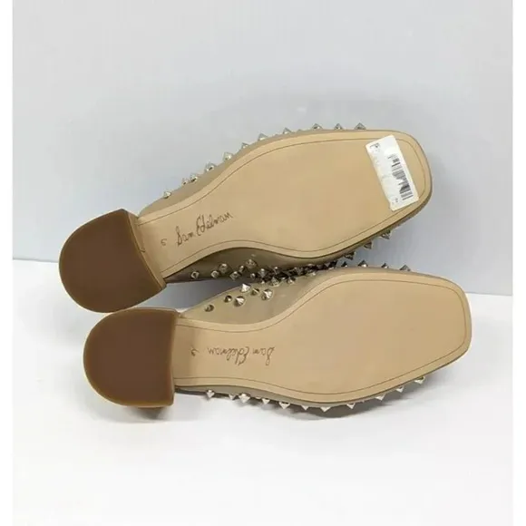 Sam Edelman Women's Augustus Nude Almond Toe Studded Mules Size 6 M (MSRP $150)