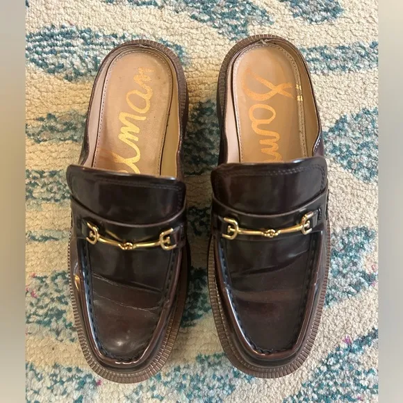 Sam Edelman Women's Brown Lennon Lug Sole Mules