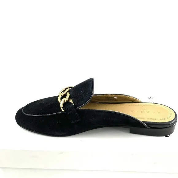 Sandro Miran black Suede mules womens Sz 38 Sz 7.5