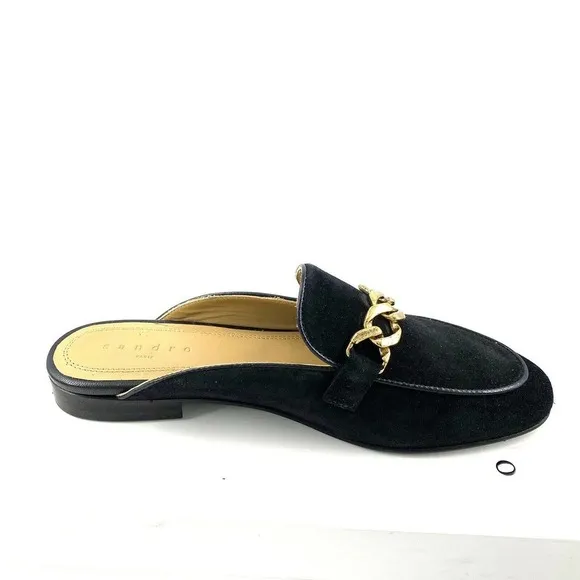 Sandro Miran black Suede mules womens Sz 38 Sz 7.5