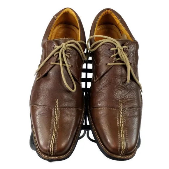 Sandro Moscoloni Brown Leather Split Toe Lace Up Oxfords Mens 10D