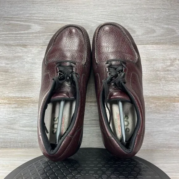SAS Men's Bout Time Burgundy Leather Moc Toe Oxfords Size 14 Wide