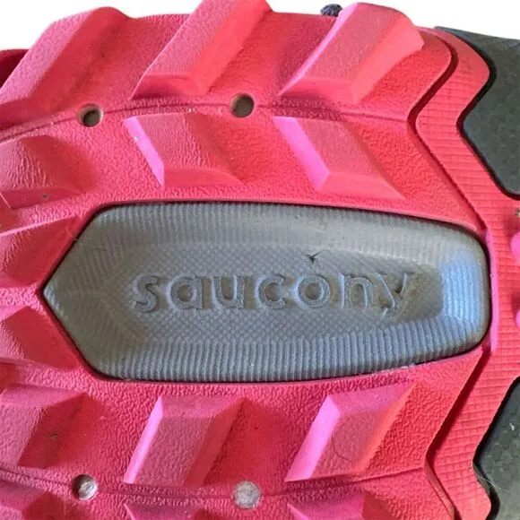Saucony Excursion TR15 Trail Running Shoes Gray Neon Pink Athletic Sneakers