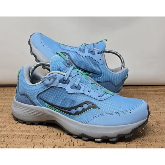 Saucony Shoes Women's 11 Aura Trail Running‎ Athletic Trail Blue Sneakers