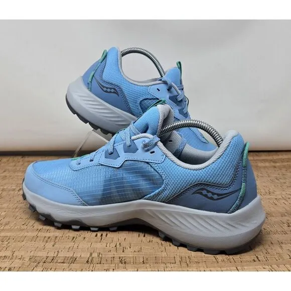 Saucony Shoes Women's 11 Aura Trail Running‎ Athletic Trail Blue Sneakers