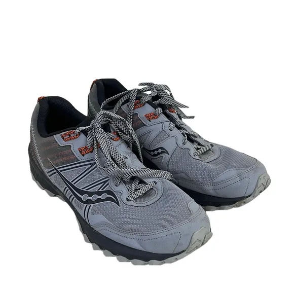Saucony Trail Excursion TR14 Gray Black Orange Running Shoes S20584-3 Men US 13