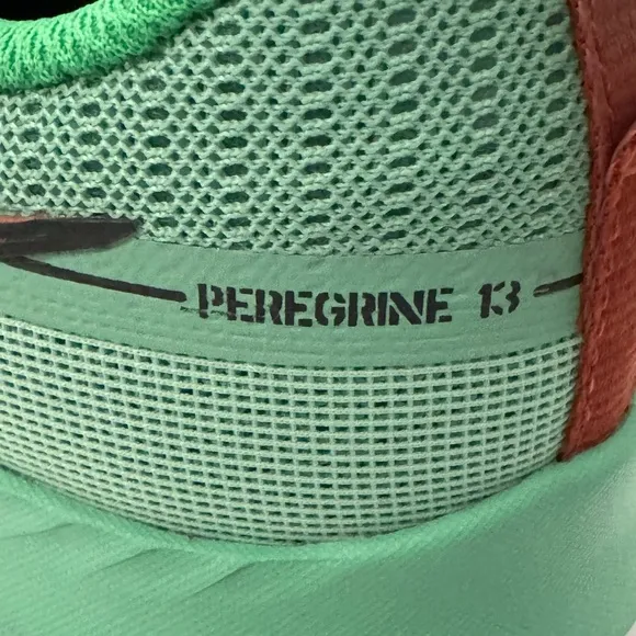 Saucony Trail Size Women’s 9 Peregrine 13 Green &amp; Salmon Color Athletic Shoes