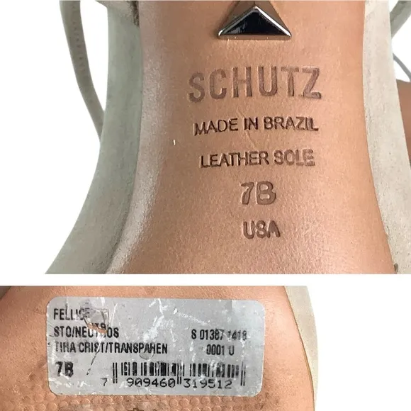Schultz X Revolve Felice Wrap Heel Sandal Transparent Nude Sz