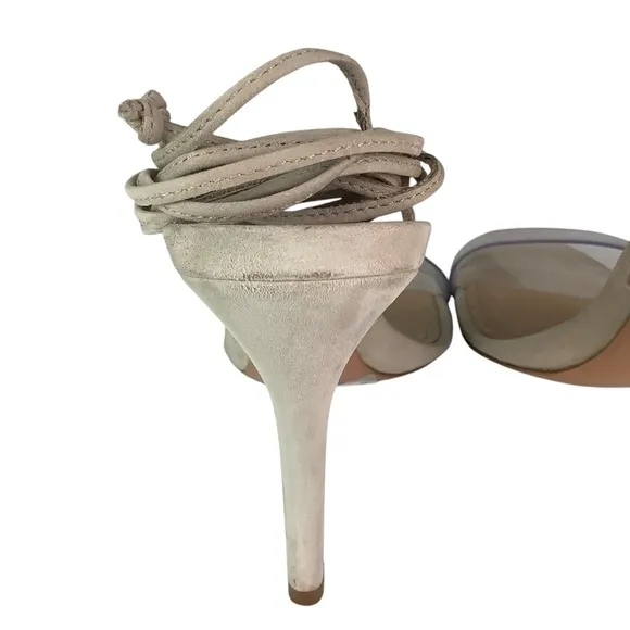 Schultz X Revolve Felice Wrap Heel Sandal Transparent Nude Sz