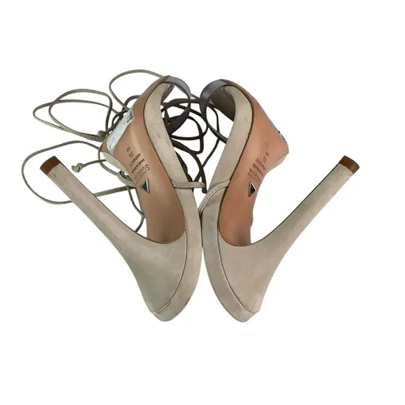 Schultz X Revolve Felice Wrap Heel Sandal Transparent Nude Sz