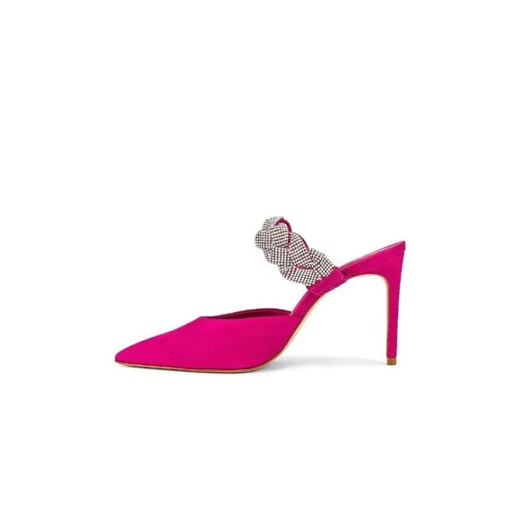 Schutz Anessa Heels Hot Pink Crystal Embellished