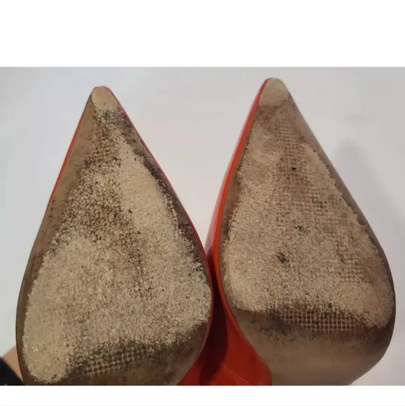 Schutz Bright Orange Lou Patent Leather Stiletto Heels US 7.5