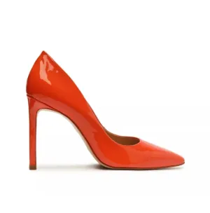 Schutz Bright Orange Lou Patent Leather Stiletto Heels US 7.5