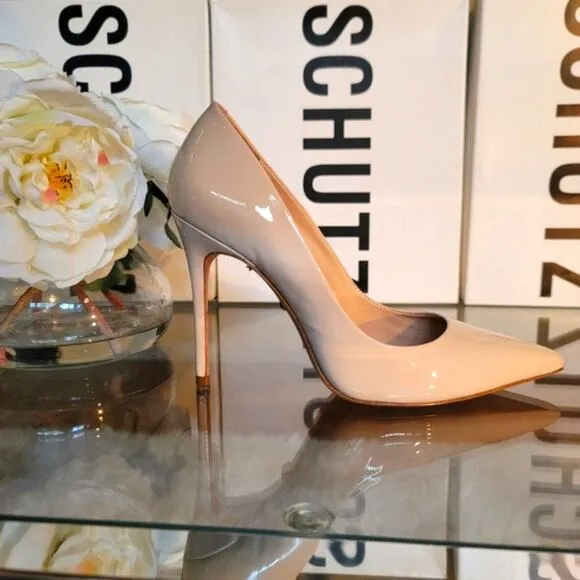 Schutz Caiolea Size 8.5 Patent Leather Stiletto Pumps Heels Pointed-Toe