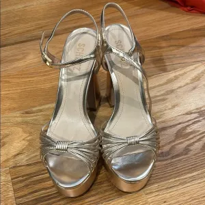 Schutz Gold Strappy Heels