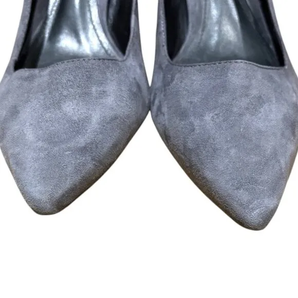 Schutz Gray Suede Pointed Toe Heels Size 11