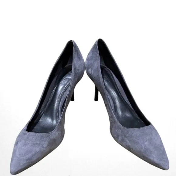 Schutz Gray Suede Pointed Toe Heels Size 11